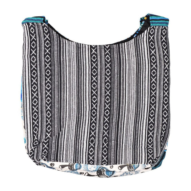 ThreadHeads Mushroom Sun Aztec Razor-Cut Patchwork Shoulder Sling Bag - 15"x15" - Headshop.com