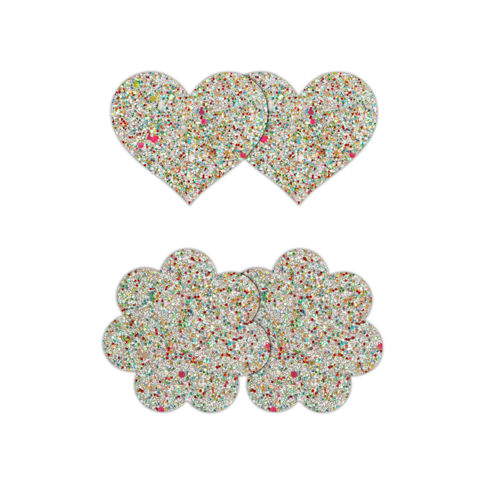 Pretty Pasties Heart & Flower Glow 2 Pair - Headshop.com