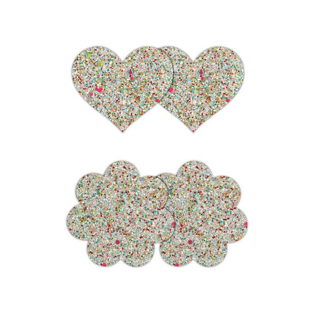Pretty Pasties Heart & Flower Glow 2 Pair - Headshop.com