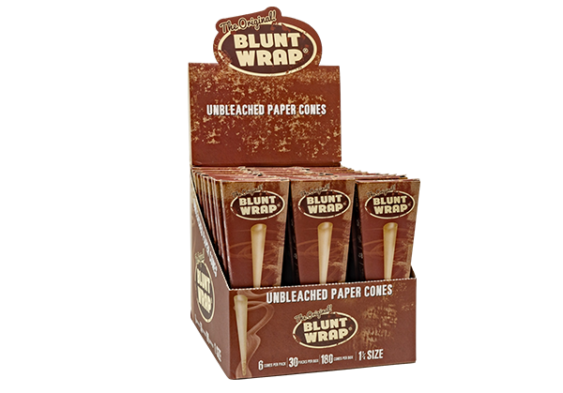 Blunt Wrap Unbleached Cones - 1/4 - 6 pack - Headshop.com