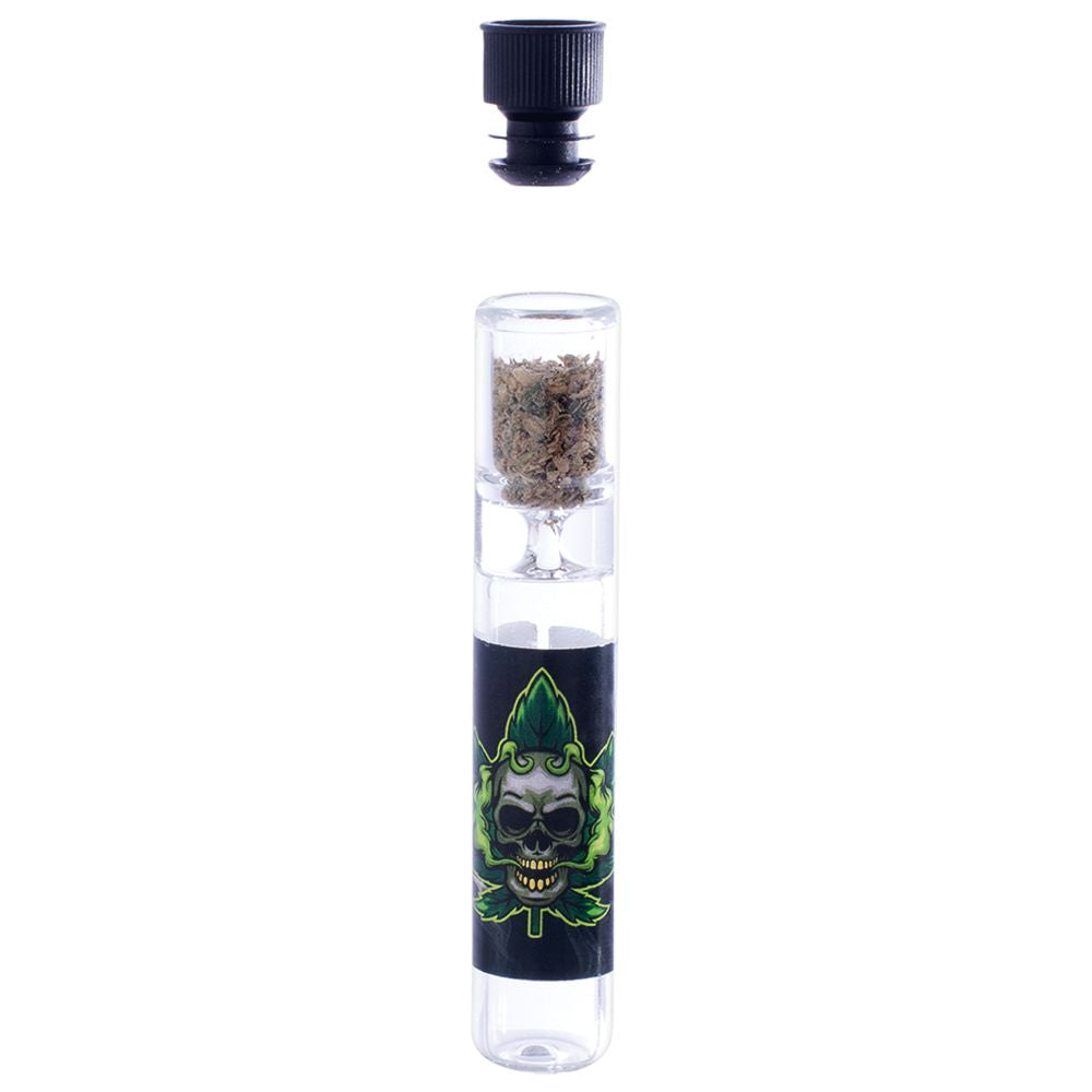 24CT DISPLAY - PRE-PACKS American Chillum One-Hitter with Smellproof Cap - 3.5" / Assorted Designs - Headshop.com