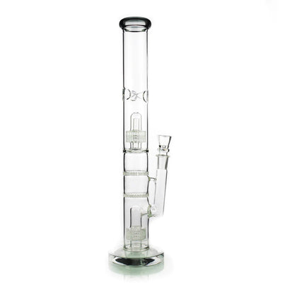 1Stop Glass 18 Inch Straight Tube Bong w/ Double Matrix & Double Honeycomb Percs - Headshop.com