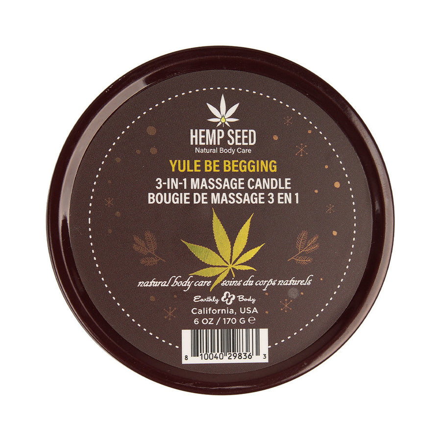 Earthly Body Hemp Seed 3-in-1 Massage Candle Yule Be Begging 6 oz. - Headshop.com