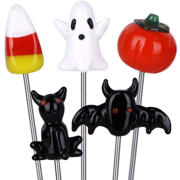 5CT BUNDLE - Halloween Glass Hairpin Poker Tool - 5" / Assorted Designs