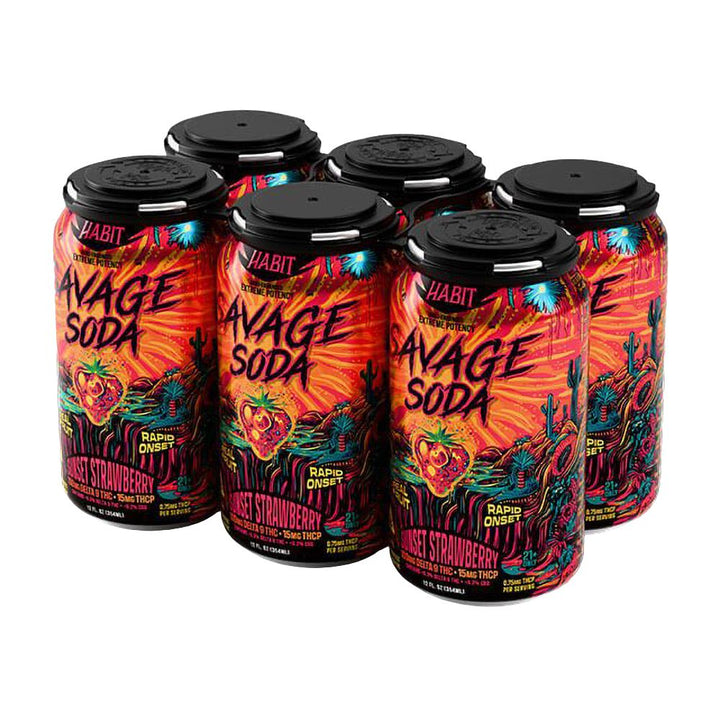 Habit D9 + THCP Savage Soda | 12oz | 100mg D9 + 15mg THCP | 6ct Pack