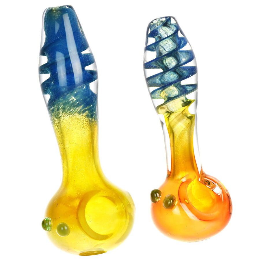 Desert Oasis Glass Hand Pipe w/ Marbles - 4.25"/Colors Vary - Headshop.com