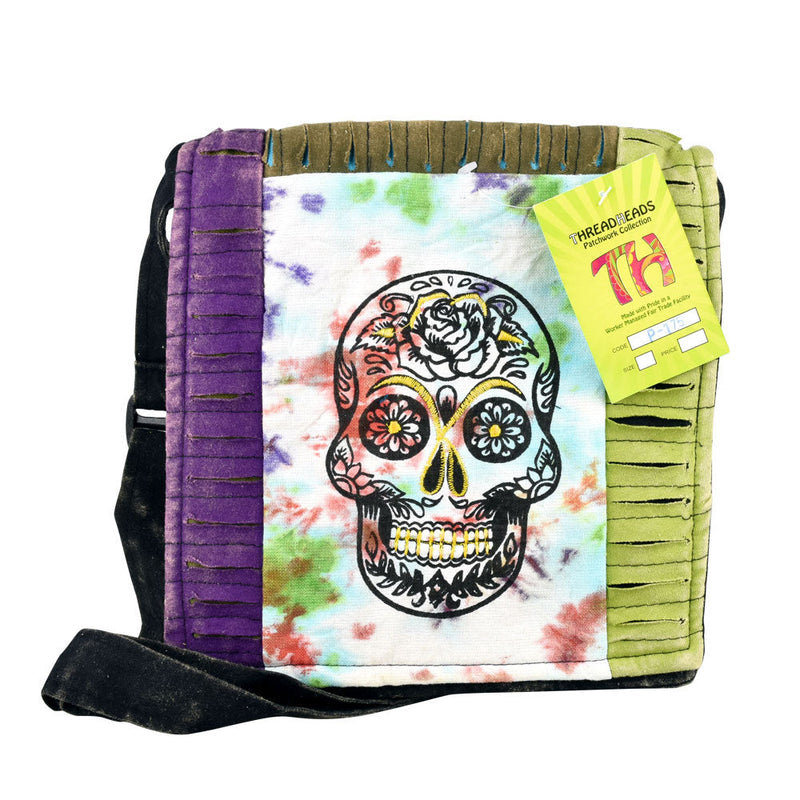 ThreadHeads Tie-Dye Sugar Skull Shoulder Bag - Headshop.com