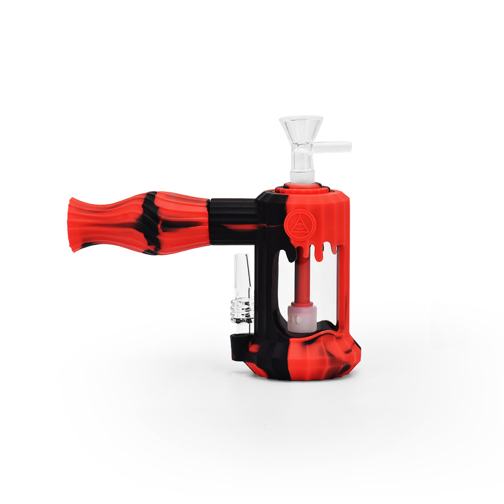 Ritual - 6'' Duality Silicone Dual Use Bubbler - Black & Red - Headshop.com