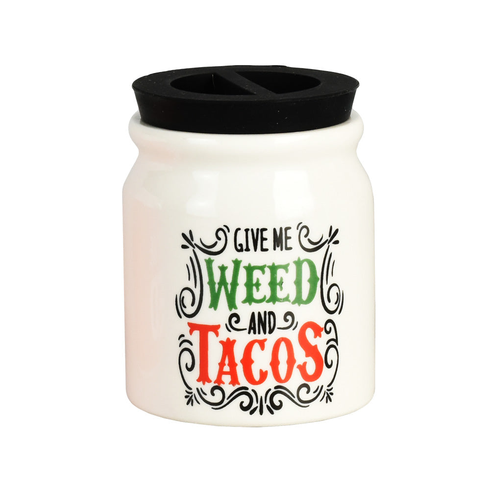 Weed & Tacos Ceramic Stash Jar w/ Silicone Lid - Headshop.com