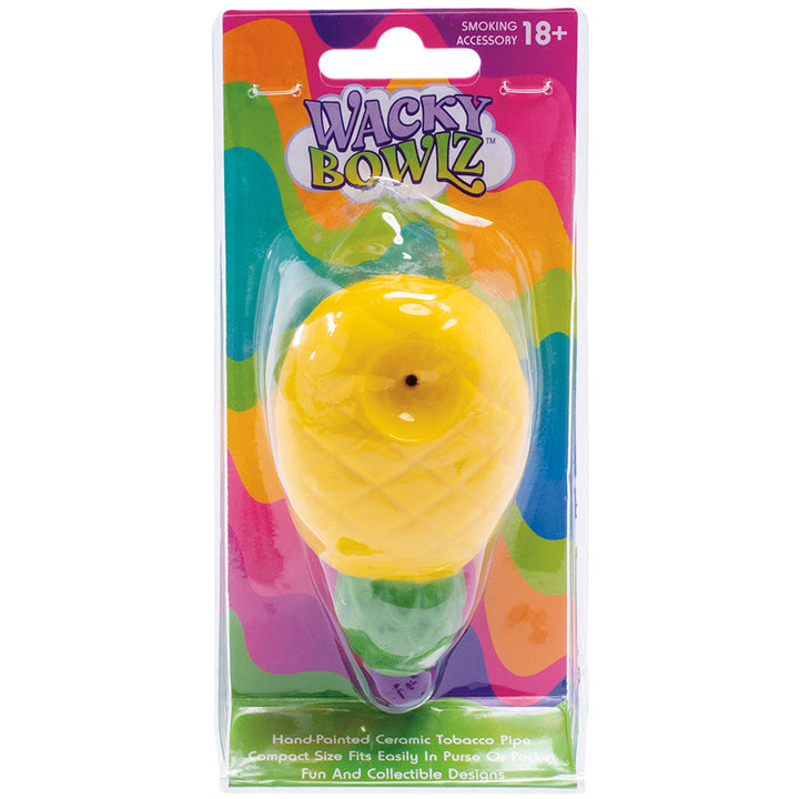 Wacky Bowlz Pineapple Ceramic Hand Pipe | 3.5" - Headshop.com