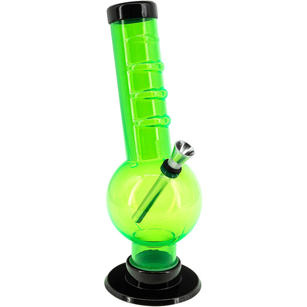 Acrylic Angled Neck Straight Tube Bubble Bong 9-12"