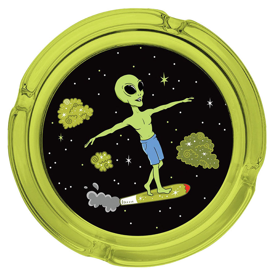 Fujima Alien Surfer Glass Ashtray - 6.25" - Headshop.com