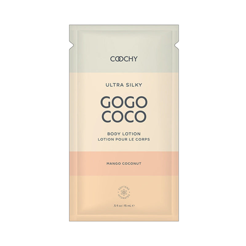 Coochy Ultra Silky Body Lotion Mango Coconut .35 fl. oz./10 ml Foil 24-Piece Bulk Bag - Headshop.com