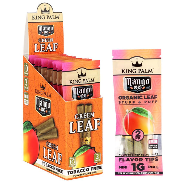 King Palm Hand-Rolled Leaf Wraps | Mini | 2pc | 10pk Display