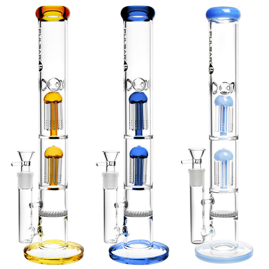 Pulsar Dual Jellyfish Perc Water Pipe - 16.5"/19mm F/Colors Vary - Headshop.com