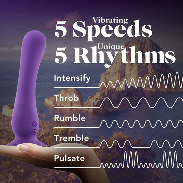 Impressions Ibiza Rechargeable Silicone 7.75 in. Vibrating Dildo with Suction Cup Plum - Headshop.com