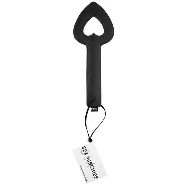 Sportsheets Sex & Mischief Shadow Heart Paddle Open-Center Black - Headshop.com