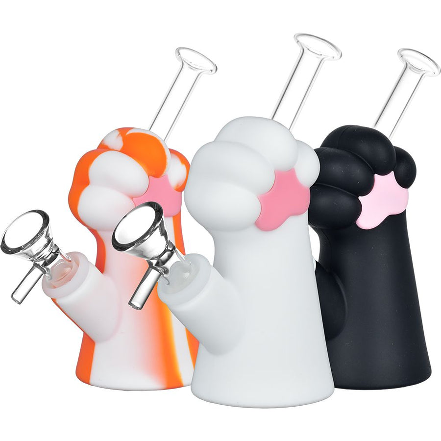 Silicone Cat Paw Water Pipe - 6.15" / 14mm F - Headshop.com