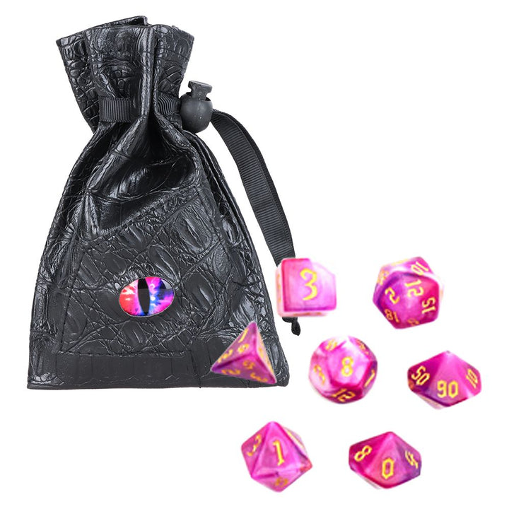 Dragon Eye Storage Pouch & Gaming Dice | 7pc Set - Headshop.com