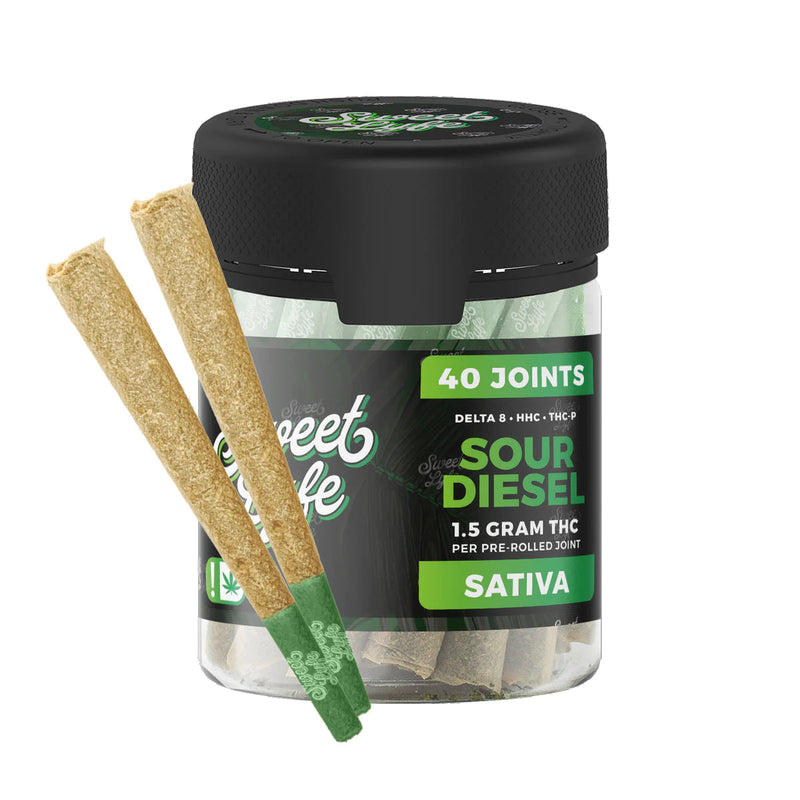 Sweet Lyfe 40 Pack of Joints D8+HHC+THCP - 1.5g per Joint - Sour Diesel - Sativa - Headshop.com