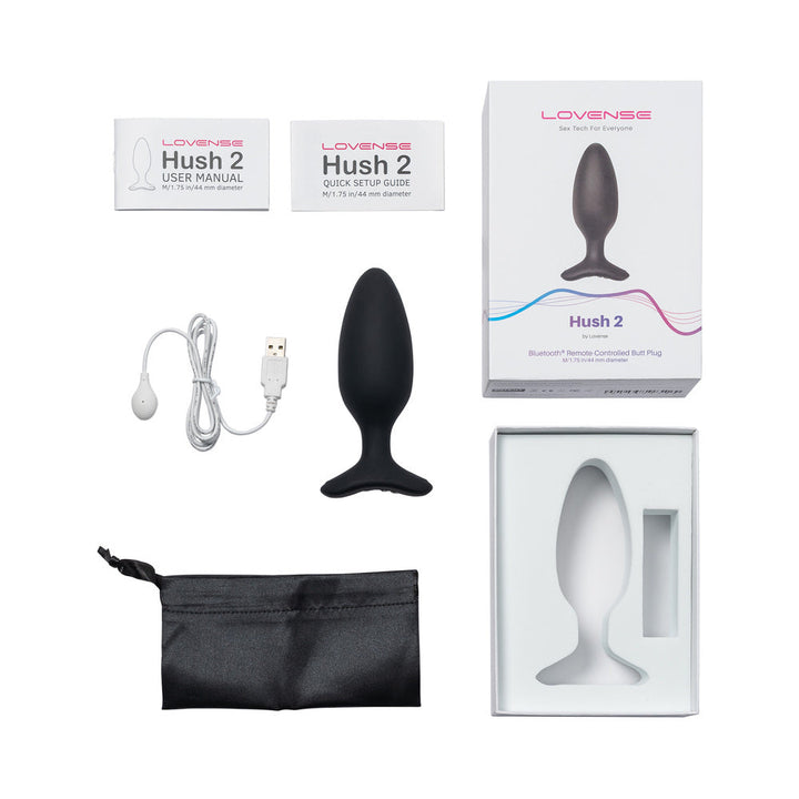 Lovense Hush 2 Bluetooth Remote-Controlled Vibrating Butt Plug M 1.75 in. - Headshop.com