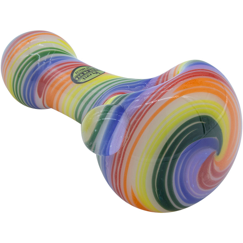 LA Pipes Rainbow Spirals Glass Pipe on White - Headshop.com