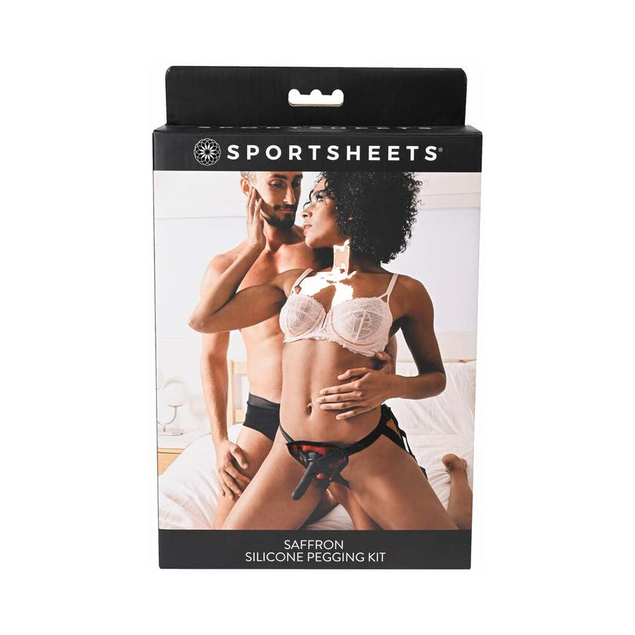 Sportsheets Saffron Silicone Pegging Kit with Adjustable Strap-On Harness & 5 in. Dildo - Headshop.com