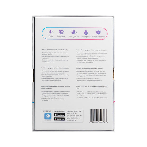 Lovense Hush 2 Bluetooth Remote-Controlled Vibrating Butt Plug XS 1 in. - Headshop.com