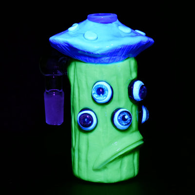 The Shrooms Have Eyes Glow Ash Catcher - 4.5" / 14mm / 90D / Colors Vary