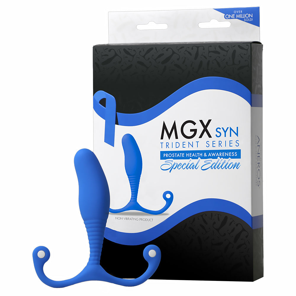 Aneros Trident Series MGX Syn Prostate Stimulator Special Edition Blue - Headshop.com