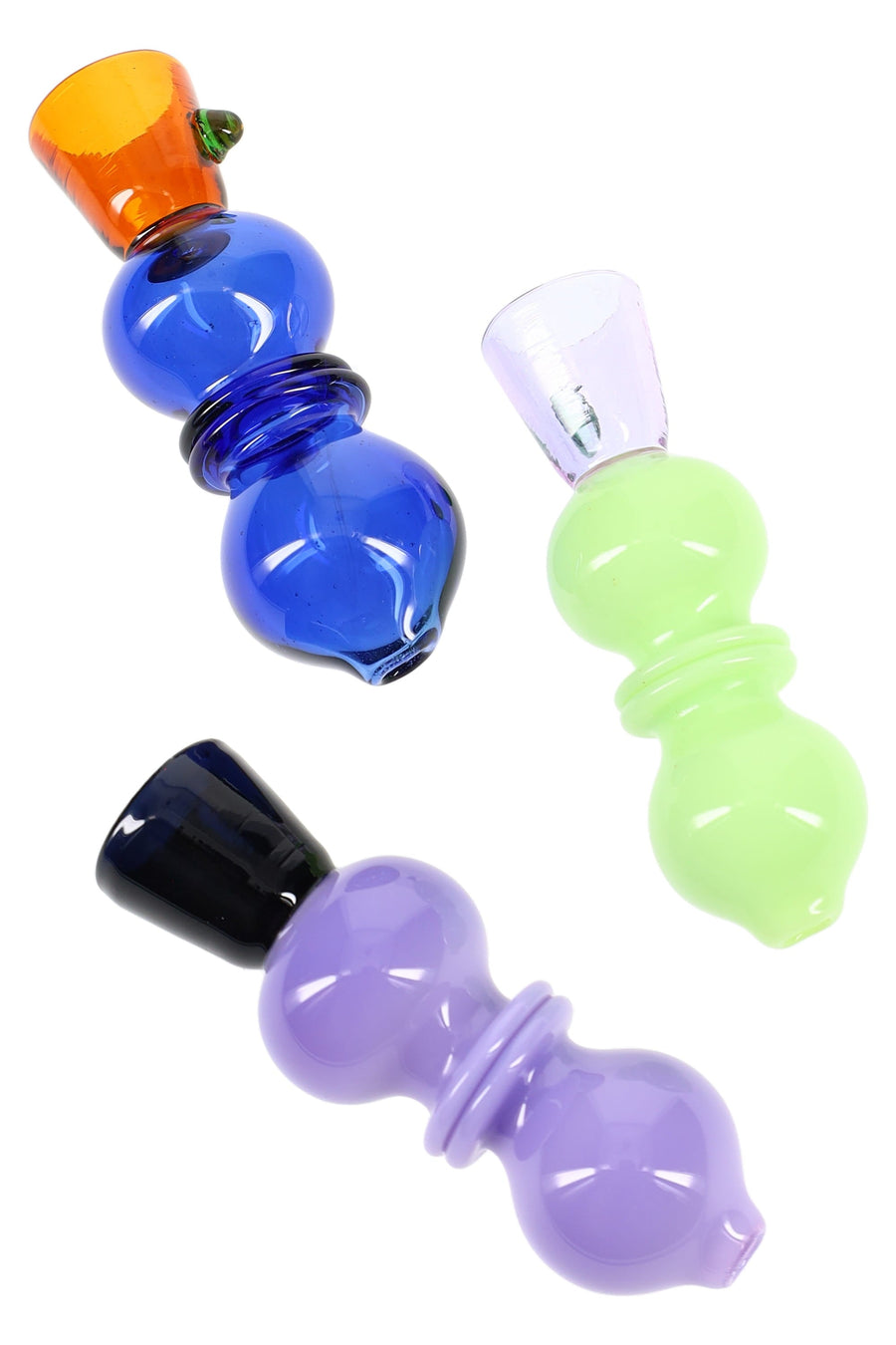 Multicolor Spherical Glass Chillum “Bubble Rocket” – 3″ – Assorted Colors - Headshop.com