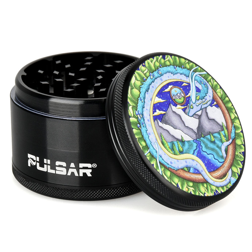 Pulsar Artist Series Metal Grinder - Remembering Dragon / 4pc / 2.5" - Headshop.com