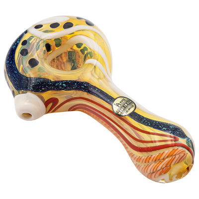 LA Pipes "Dollar Pancake" Dichroic Color-Changing Spoon Glass Pipe - Headshop.com