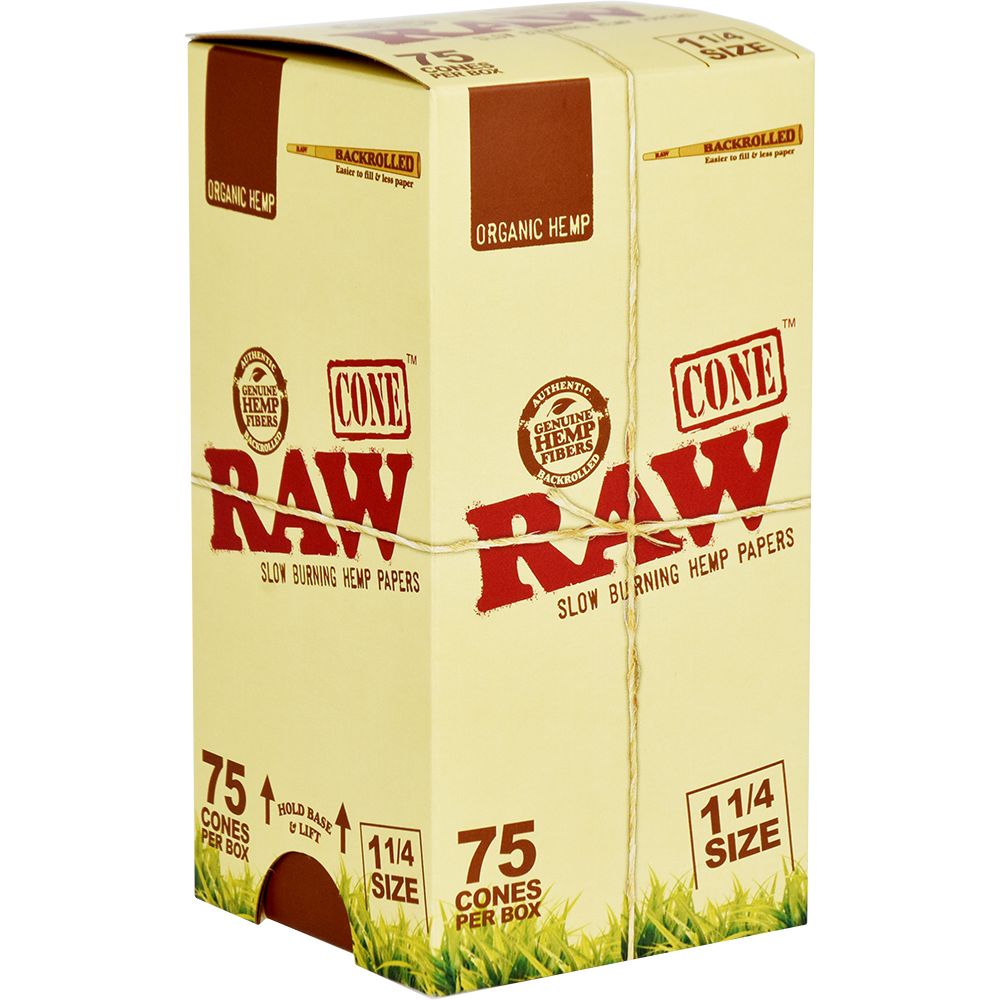 RAW Organic Hemp Cones - 1 1/4" 75pcs - Headshop.com