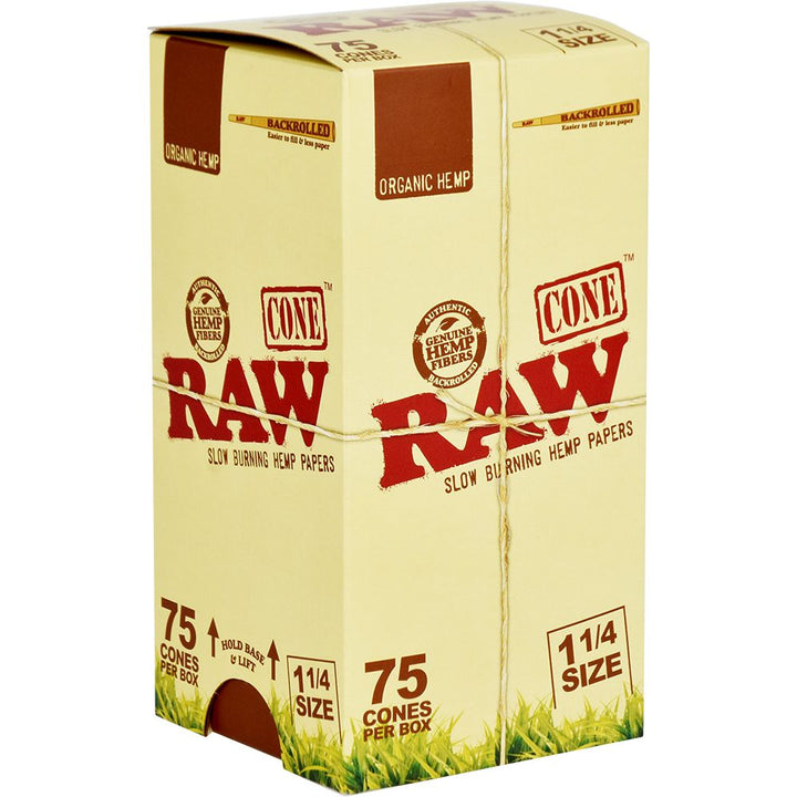 RAW Organic Hemp Cones - 1 1/4" 75pcs - Headshop.com