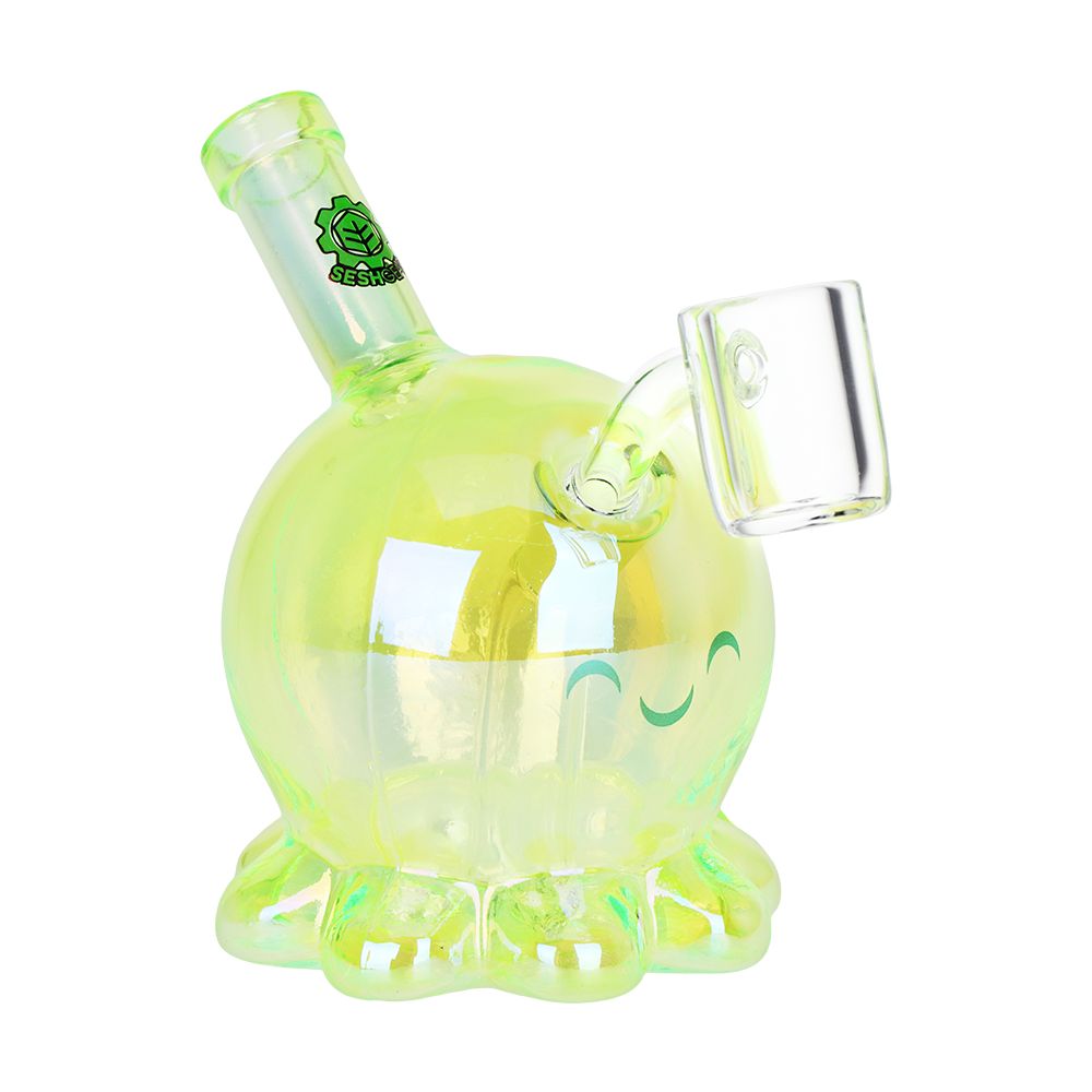 SeshGear Sweet Octopus Neon Glass Dab Rig - 3.75" / 10mm F / Colors Vary - Headshop.com