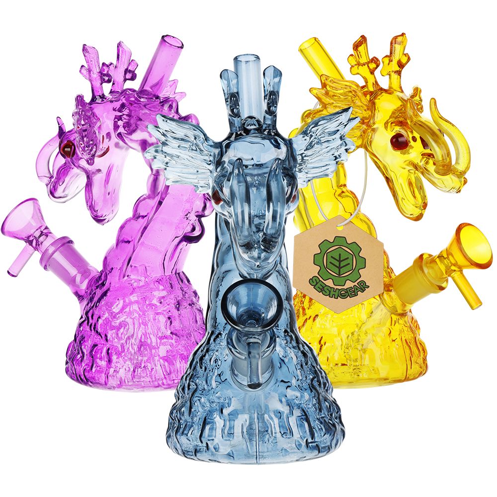 SeshGear Rising Dragon Glass Water Pipe | 6.75