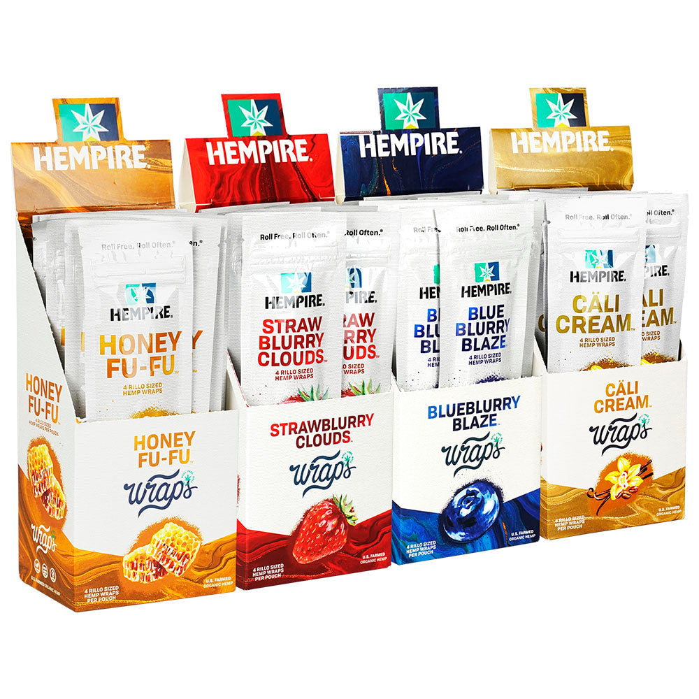 Hempire Hemp Wraps | 4pk | 15pc Display - Headshop.com