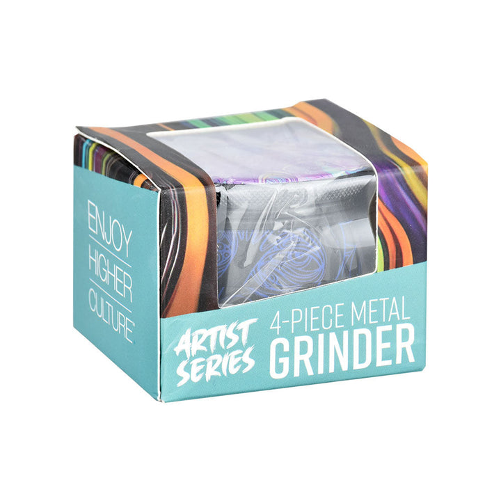 Pulsar Design Series Grinder with Side Art - Melting Mushroom / 4pc / 2.5" - Headshop.com