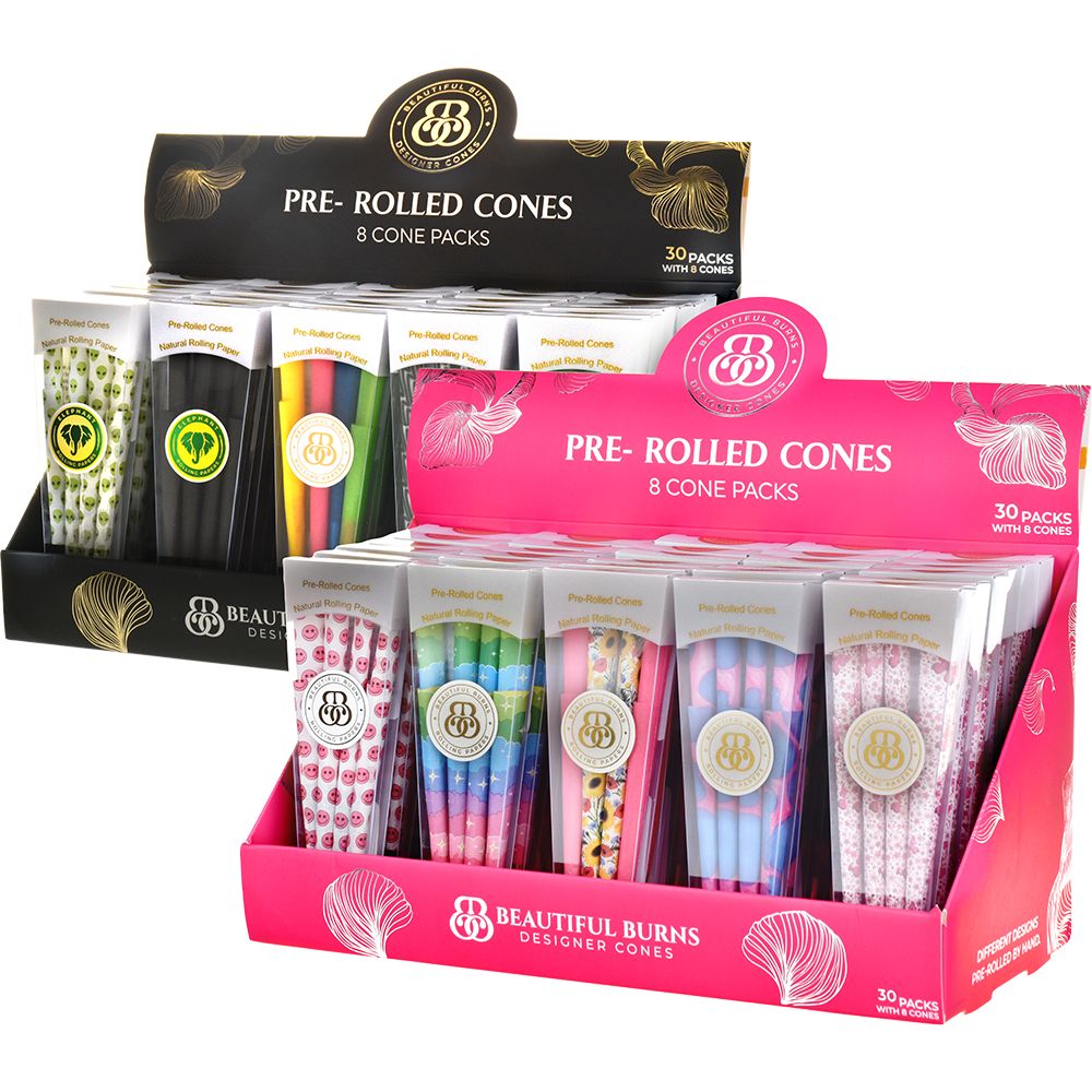 Beautiful Burns Designer Pre-Rolled Cones | Various Styles | 8pc - Headshop.com