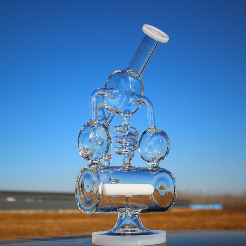 12.5" Recycler Style Inline Perc Water Pipe w/ Spring Body - Headshop.com