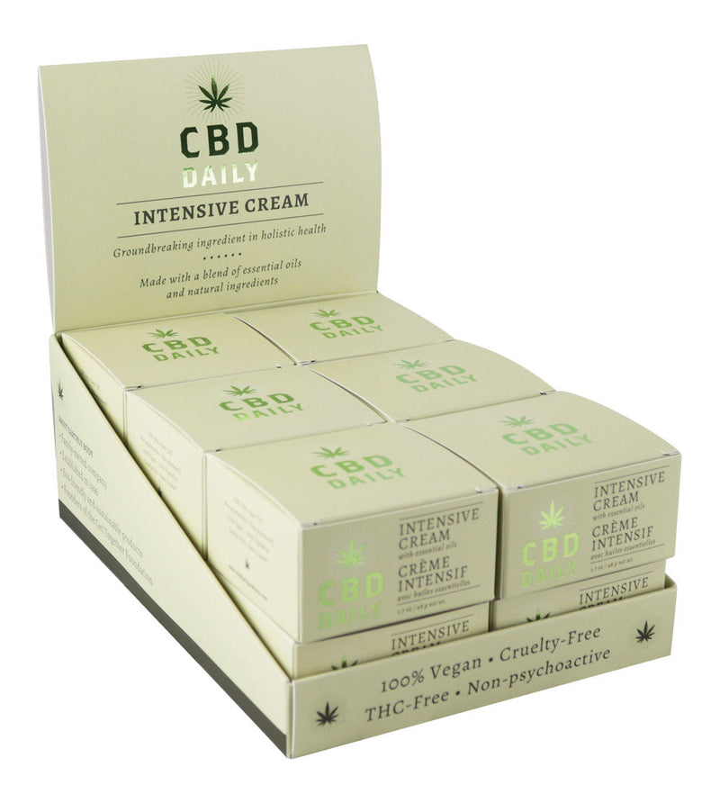12PC DISPLAY - Earthly Body CBD Daily Intensive Cream - 1.7oz - Headshop.com