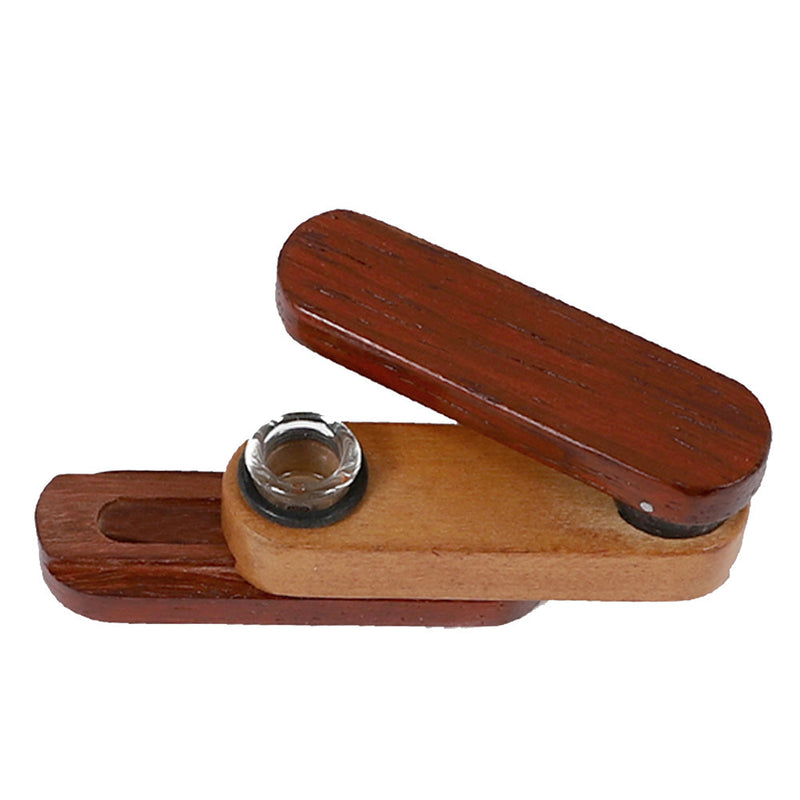 Twist-Out Lid Wood Pipe w/ Bottom Cleaning Slide - Headshop.com