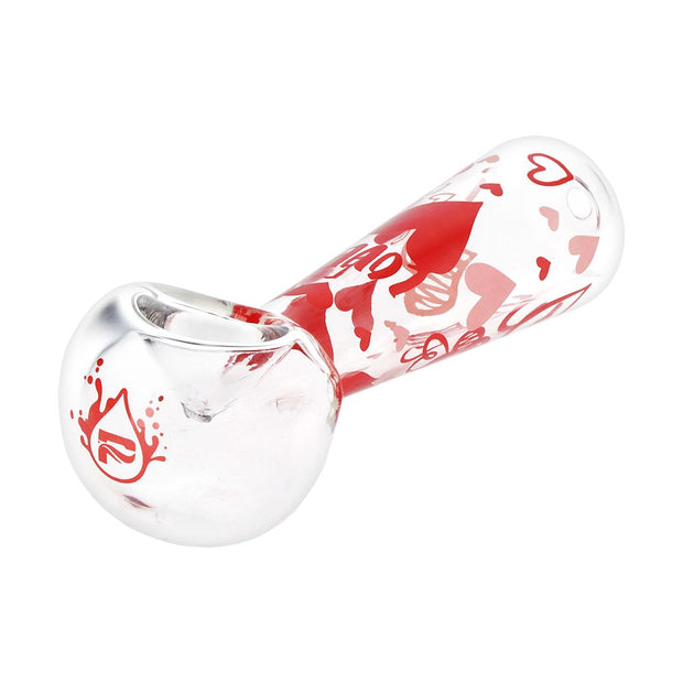 Pulsar Valentine's Hearts 'n' Roses Glass Herb Pipe Duo - 10" / 14mm F