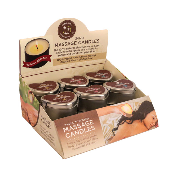 Earthly Body Hemp Seed Valentine 2025 3-in-1 Massage Candle 12-Piece Pre-Pack - Headshop.com