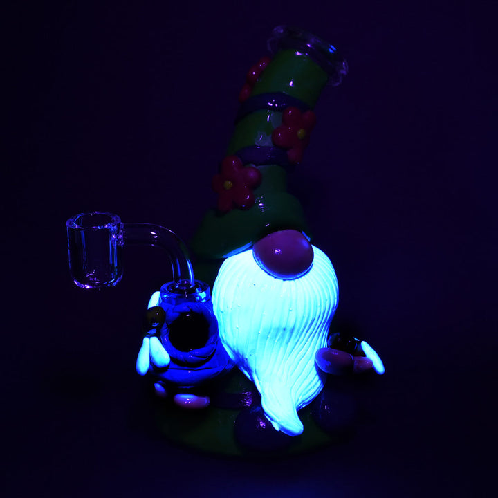 Flower Gnome Glass & Enamel Dab Rig - 7" / 14mm F - Headshop.com