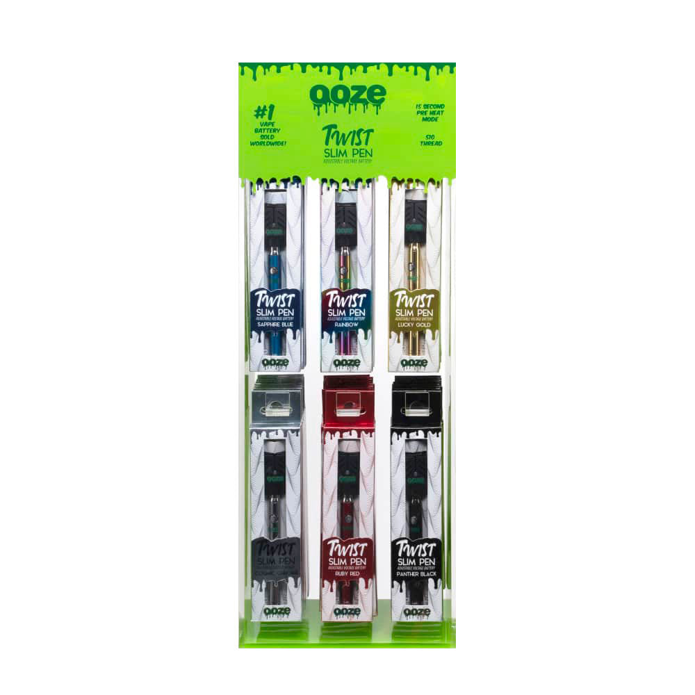 Ooze Slim Twist Battery w Charger- 4"/320mAh/Asst - 48PC DISP - Headshop.com