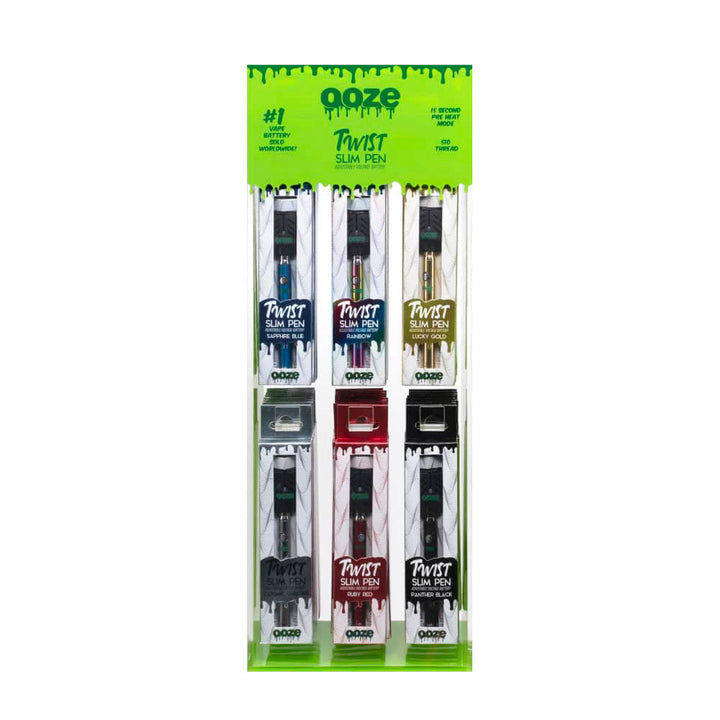 Ooze Slim Twist Battery w Charger- 4"/320mAh/Asst - 48PC DISP - Headshop.com