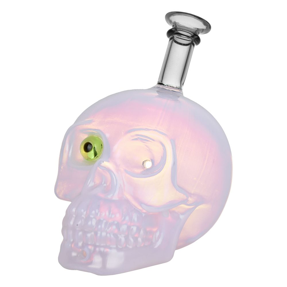 Creepy Eyed Skull Glass Hand Pipe - 4" / 3ct - Headshop.com