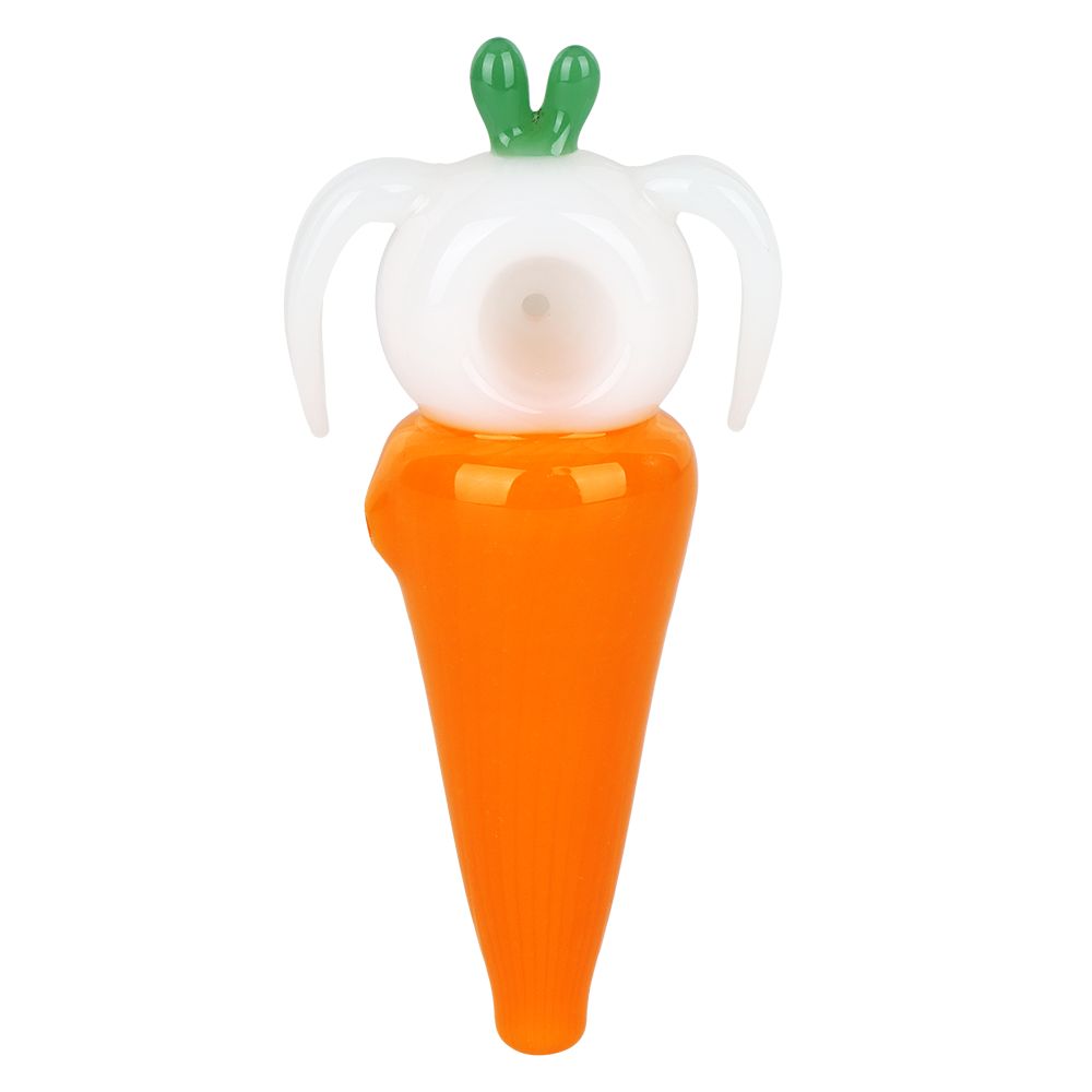 Hare and Carrot Glass Hand Pipe - 4.25" - Headshop.com